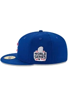 New Era Chicago Cubs Mens Blue 2016 World Series Side Patch 59FIFTY Fitted Hat