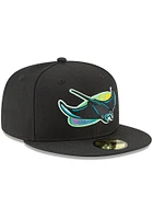 New Era Tampa Bay Rays Mens Black Cooperstown 59FIFTY Fitted Hat