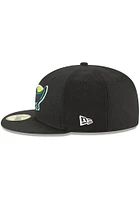 New Era Tampa Bay Rays Mens Black Cooperstown 59FIFTY Fitted Hat