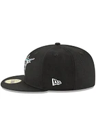 New Era Miami Marlins Mens Black Cooperstown 59FIFTY Fitted Hat
