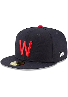New Era Washington Nationals Mens Navy Blue Senators Cooperstown Fitted Hat
