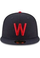 New Era Washington Nationals Mens Navy Blue Senators Cooperstown Fitted Hat