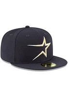 New Era Houston Astros Mens Navy Blue Cooperstown 59FIFTY Fitted Hat