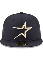 New Era Houston Astros Mens Navy Blue Cooperstown 59FIFTY Fitted Hat