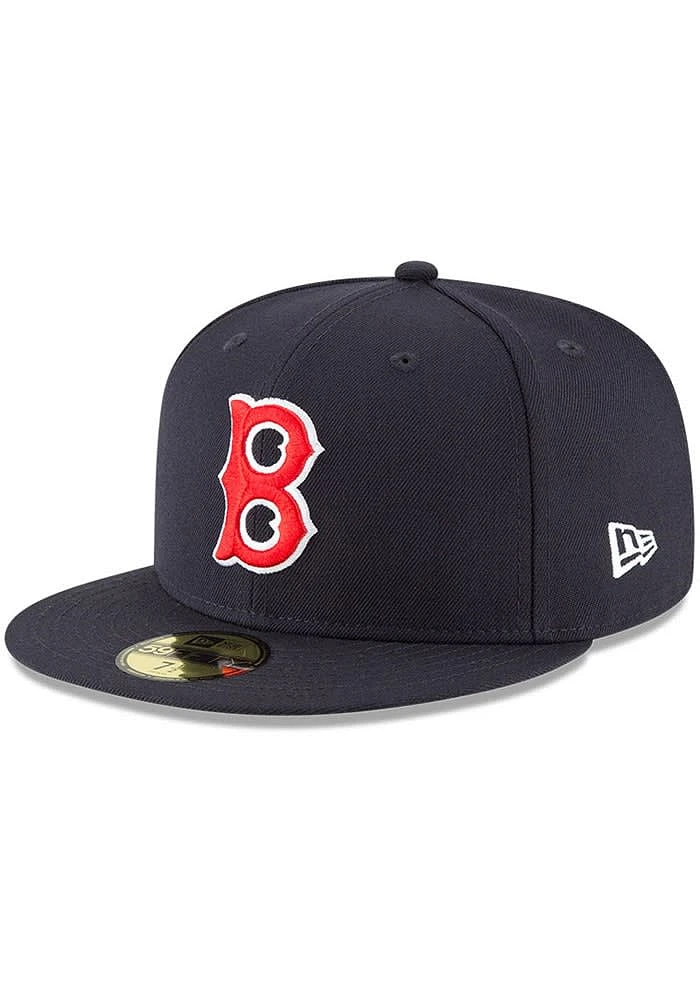 New Era Boston Red Sox Mens Navy Blue Cooperstown 59FIFTY Fitted Hat