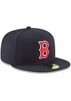 New Era Boston Red Sox Mens Navy Blue Cooperstown 59FIFTY Fitted Hat