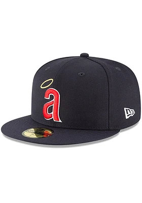 New Era Los Angeles Angels Mens Navy Blue California Cooperstown 59FIFTY Fitted Hat