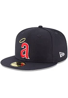 New Era Los Angeles Angels Mens Navy Blue California Cooperstown 59FIFTY Fitted Hat