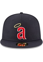 New Era Los Angeles Angels Mens Navy Blue California Cooperstown 59FIFTY Fitted Hat