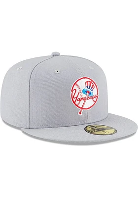 New Era York Yankees Mens Grey Cooperstown 59FIFTY Fitted Hat