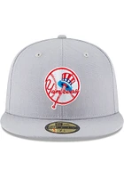 New Era York Yankees Mens Grey Cooperstown 59FIFTY Fitted Hat