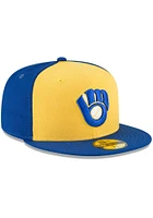 New Era Milwaukee Brewers Mens Blue Cooperstown 59FIFTY Fitted Hat