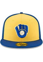 New Era Milwaukee Brewers Mens Blue Cooperstown 59FIFTY Fitted Hat