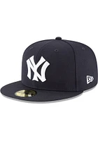 New Era York Yankees Mens Navy Blue Cooperstown 59FIFTY Fitted Hat
