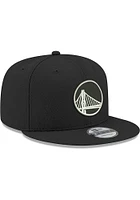 New Era Golden State Warriors Black and White 9FIFTY Mens Snapback Hat