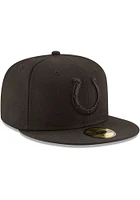 New Era Indianapolis Colts Mens Black on 59FIFTY Fitted Hat