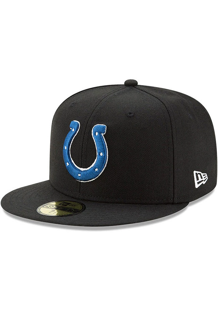 New Era Indianapolis Colts Mens Black Basic 59FIFTY Iconic Fitted Hat