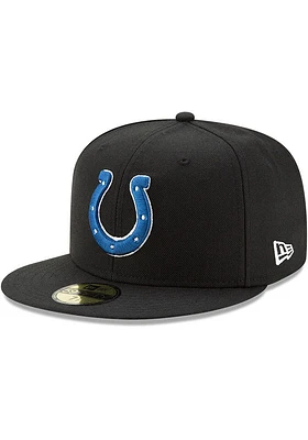 New Era Indianapolis Colts Mens Black Basic 59FIFTY Iconic Fitted Hat