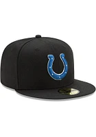 New Era Indianapolis Colts Mens Black Basic 59FIFTY Iconic Fitted Hat