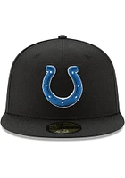 New Era Indianapolis Colts Mens Black Basic 59FIFTY Iconic Fitted Hat