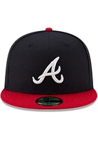 New Era Atlanta Braves Mens Navy Blue AC Home 59FIFTY Fitted Hat
