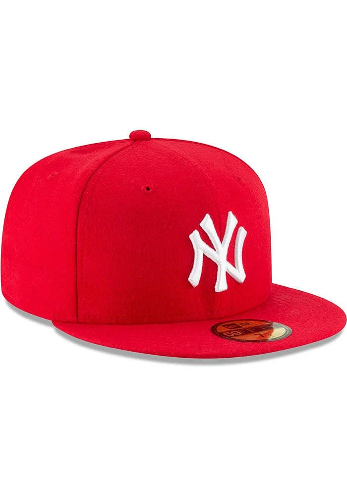 New Era York Yankees Mens Red Basic 59FIFTY Fitted Hat