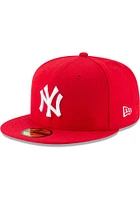 New Era York Yankees Mens Red Basic 59FIFTY Fitted Hat