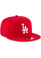 New Era Los Angeles Dodgers Mens Red Basic 59FIFTY Fitted Hat