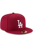 New Era Los Angeles Dodgers Mens Maroon Basic 59FIFTY Fitted Hat