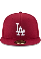 New Era Los Angeles Dodgers Mens Maroon Basic 59FIFTY Fitted Hat