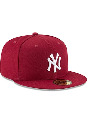 New Era York Yankees Mens Maroon Basic 59FIFTY Fitted Hat