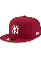 New Era York Yankees Mens Maroon Basic 59FIFTY Fitted Hat