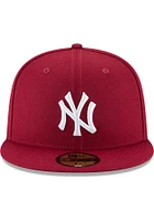 New Era York Yankees Mens Maroon Basic 59FIFTY Fitted Hat