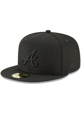 New Era Atlanta Braves Mens Black on 59FIFTY Fitted Hat
