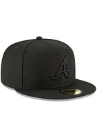 New Era Atlanta Braves Mens Black on 59FIFTY Fitted Hat