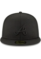 New Era Atlanta Braves Mens Black on 59FIFTY Fitted Hat