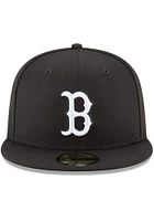 New Era Boston Red Sox Mens Black and White 59FIFTY Fitted Hat
