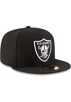 New Era Las Vegas Raiders Mens Black and White 59FIFTY Fitted Hat