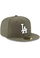 New Era Los Angeles Dodgers Mens Olive Basic 59FIFTY Fitted Hat