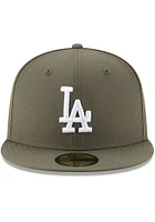 New Era Los Angeles Dodgers Mens Olive Basic 59FIFTY Fitted Hat