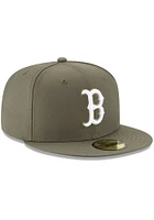 New Era Boston Red Sox Mens Olive Basic 59FIFTY Fitted Hat