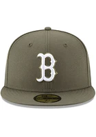 New Era Boston Red Sox Mens Olive Basic 59FIFTY Fitted Hat