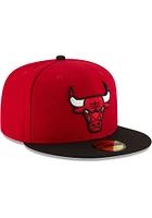 New Era Chicago Bulls Mens Red 2T 59FIFTY Fitted Hat