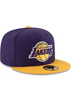 New Era Los Angeles Lakers Mens Purple 2T 59FIFTY Fitted Hat