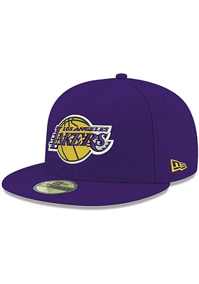New Era Los Angeles Lakers Mens Purple Basic 59FIFTY Fitted Hat