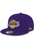 New Era Los Angeles Lakers Mens Purple Basic 59FIFTY Fitted Hat