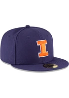 New Era Illinois Fighting Illini Mens Navy Blue Basic 59FIFTY Fitted Hat