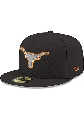 New Era Texas Longhorns Mens Black Pop 59FIFTY Fitted Hat