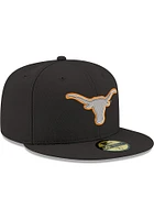 New Era Texas Longhorns Mens Black Pop 59FIFTY Fitted Hat