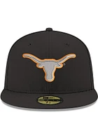 New Era Texas Longhorns Mens Black Pop 59FIFTY Fitted Hat